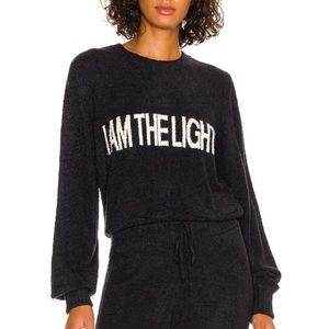 Spiritual Gangster Woman Black Soft Fleece Yoga Sweater Size medium